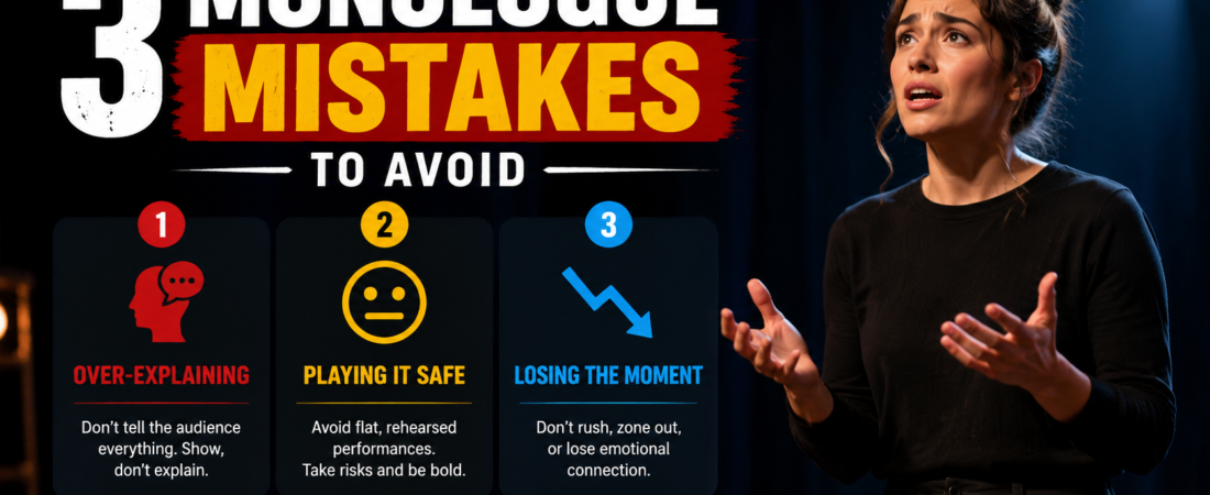 What 3 monologue mistakes to avoid when performing a monologue?